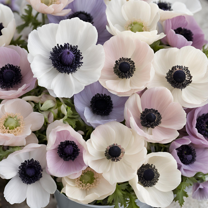 Carmel Anemone Corms; Pastel Mix- Pack of 10