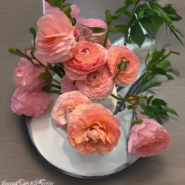 a vase filled with pink flowers on top of a table