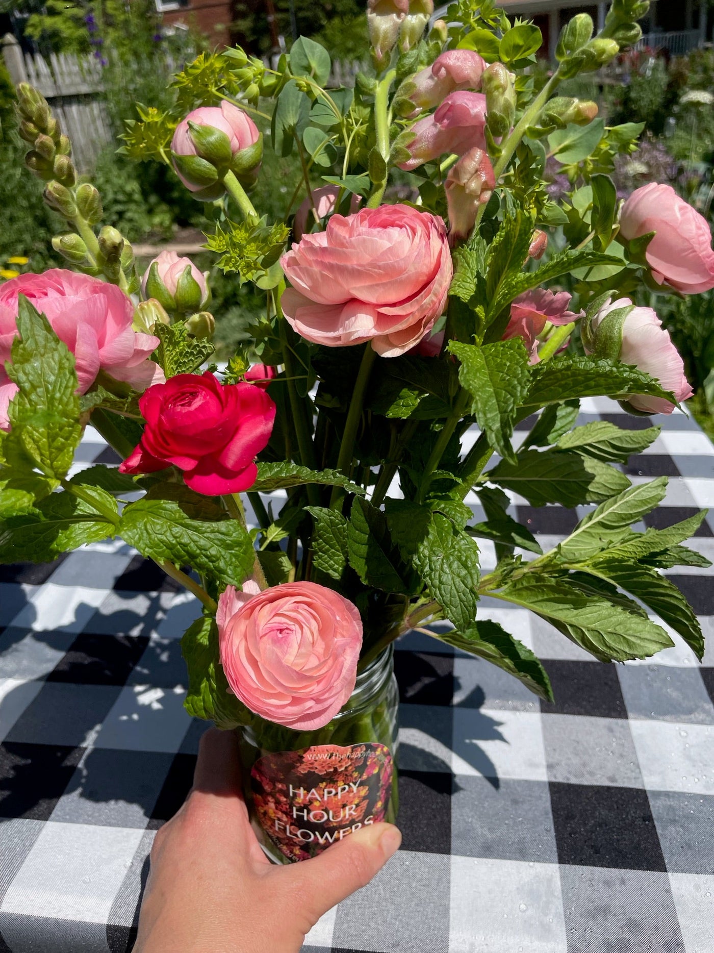 pink romance ranunculus bouquet